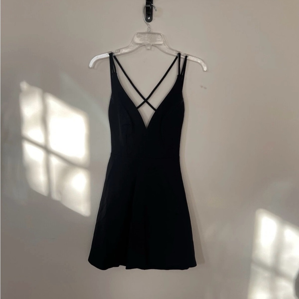 Lulu's Black Strappy Mini Dress